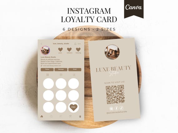 Beauty Loyalty Card | Instagram Business Card | Loyalty Business Card | Nail Hair Lash Loyalty Card Template | Salon Loyalty Card