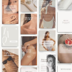 540+ Luxury Skincare Instagram Templates | Medspa Instagram Templates | Skincare Social Media Posts | Skincare Coach | Medspa Social Media