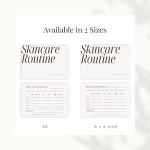 Aesthetic beauty routine template printable in 6x4 and A6 sizes