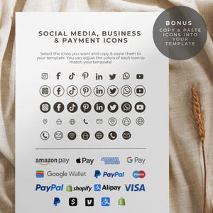 Social media and business icons are included for full customization of your medspa brochure.