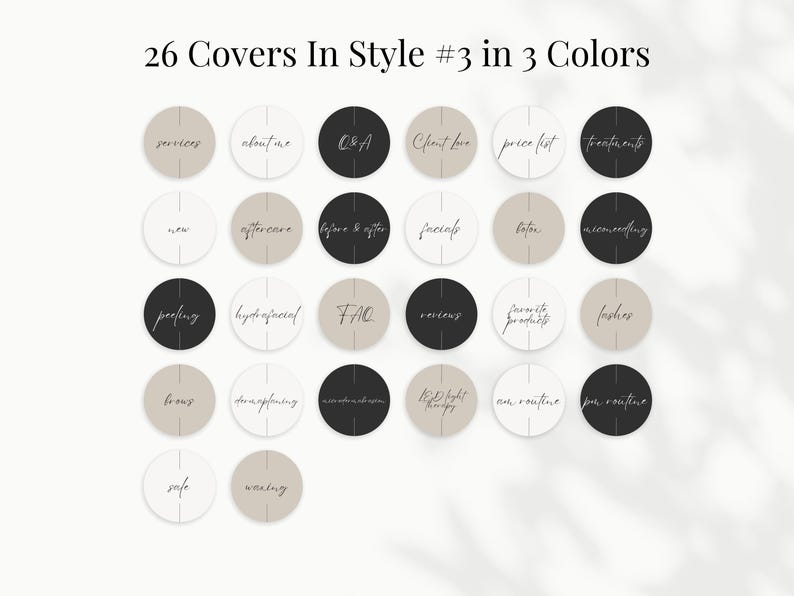 There are 26 Skincare IG Highlight Covers in Style Number 3.