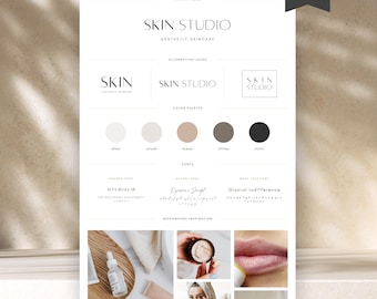 Medspa Branding Kit Canva Template | Brand Board Template for Estheticians And Skincare Business