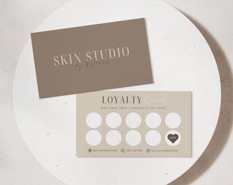 Esthetician Beauty Salon Waxing Loyalty Card Template | Customer Rewards Card (Editable in Canva)