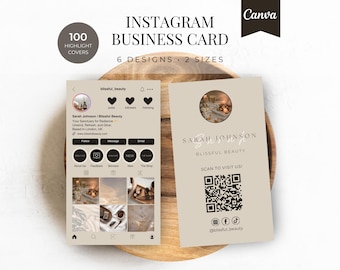 Beauty Waxing Instagram Business Card Template: Editable QR Code Card (Digital Download)