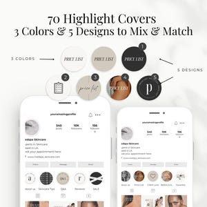 There are 70 Individual Highlight Covers in three colors and five designs to mix and match.