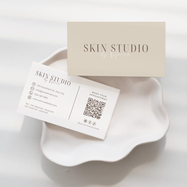 Elevate your esthetician business branding with this printable business card!