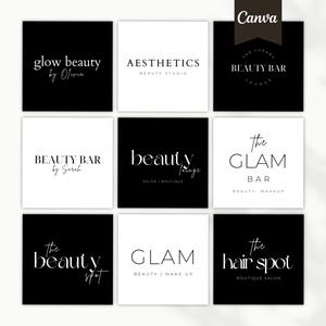 9 Beauty Salon Logos | Editable Logo Design | Skincare Logos | Beauty Makeup Logo Design | Hair Salon Logo | Esthetician Logo | DIY Logo