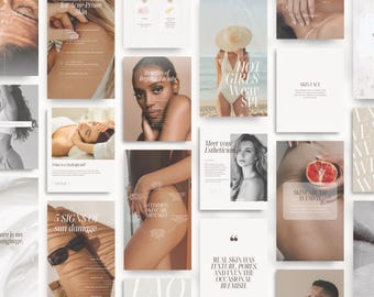 540+ Skincare Instagram Templates: Med Spa Esthetician Social Media Instagram Posts and Stories