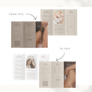 Here you can see a full transformation of the trifold brochure with different colors, photos, etc.