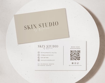 Esthetician Beauty Business Card Template: Skincare & Med Spa Branding (Editable in Canva)