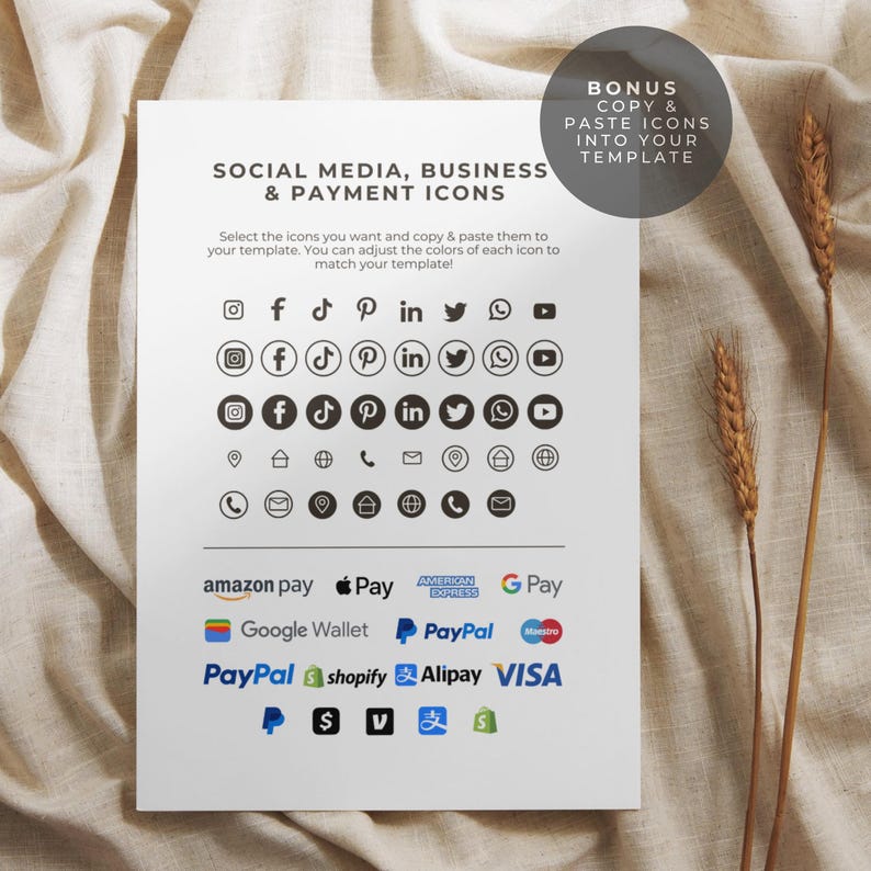 There are also social media and business icons included with this skincare business card.