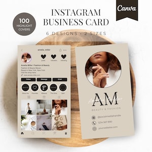 Instagram Visitenkarte Vorlage | Influencer Visitenkarte | IG Visitenkarte | Schönheit Mode Hautpflege Visitenkarte | Social Media Karte