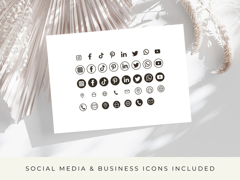 You will receive social media & business icons with this purchase.