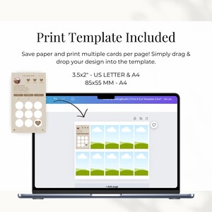 There is also a print template included.Simply drag and drop the card into the print file and print at home.