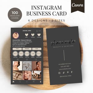 Modello di biglietto da visita Instagram / Biglietto da visita di bellezza / Biglietto da visita di estetista / Biglietto da visita di truccatore / Biglietto da visita IG