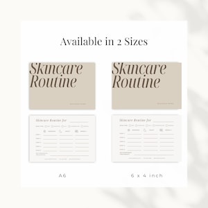Beauty routine template printable in 6x4 and A6 sizes