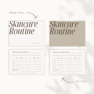 Fully editable skincare routine sheet for glow up routine and skincare organization