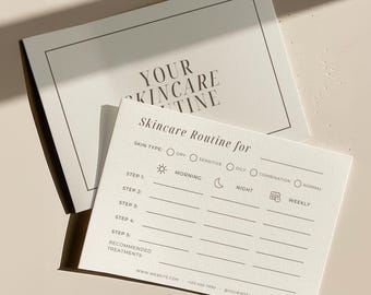 Editable Skincare Routine Card for Estheticians And Skincare Professionals | Minimal Facial Aftercare Template