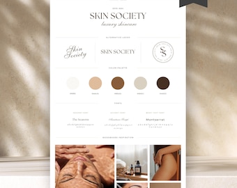 Medspa Branding Kit Canva Template | Brand Board Template for Estheticians And Skincare Business