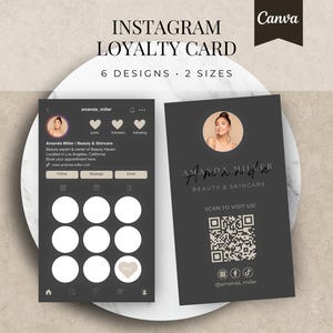 Cartão de fidelidade de beleza | Cartão de fidelidade do Instagram | Cartão de visita de fidelidade | Cartão de visita do Instagram | Modelo de cartão de fidelidade de unhas, cabelos e cílios