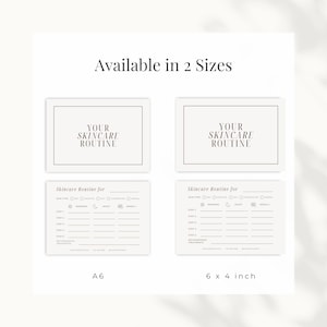 A6 and 6x4 skincare routine printable for estheticians