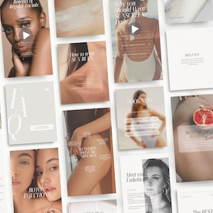 1000+ Skincare Esthetician Instagram Templates Bundle | Medspa Skincare Beauty Posts And Reels