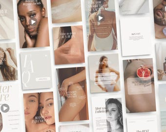 1000+ Skincare Esthetician Instagram Templates Bundle | Medspa Skincare Beauty Posts And Reels