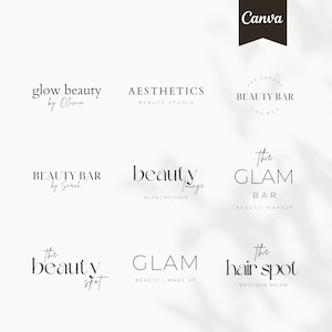 9 Beauty Salon Logos | DIY Logo | Editable Logo | Skincare Logo | Beauty Makeup Logo Design | Hair Salon Logo Design | Esthetician Logo