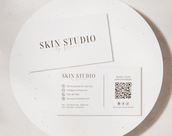 Neutral Esthetician Medspa Beauty Salon Business Card Template