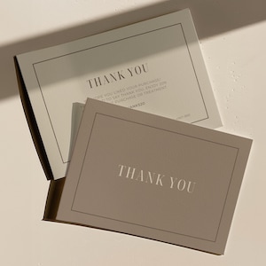 Editable Neutral Thank You Card Small Business | Minimal Order Package Insert Card Template