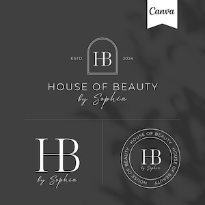 Editable Logo | Beauty Salon Logo | Makeup Artist Logo | Hair Business Logo | Hairstylist Logo | Canva Logo Design | DIY Beauty Logo Design