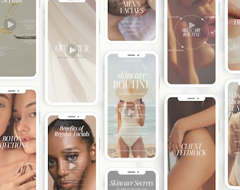 Esthetician Instagram Reels Templates | Skincare Video Reels | Medspa Reel Covers