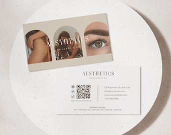 Esthetician Beauty Business Card Template: Skincare & Beauty Salon Branding (Editable in Canva)