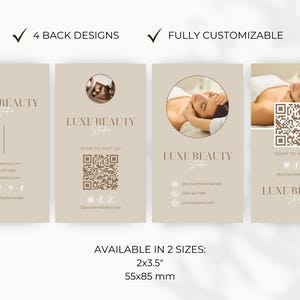 The loyalty card template comes with 4 different back designs.