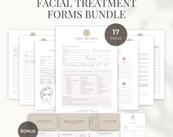 Facial Treatment Consultation Forms | Skincare Consent Forms | Printable Esthetician Forms Bundle | Esthetician Intake Forms | Spa Forms