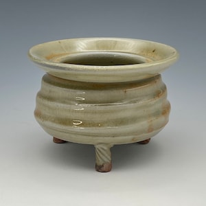 Incense Censer, wood-fired stoneware w/ celadon and natural ash glazes image 1