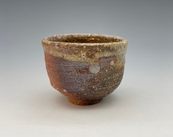Gong Fu Cup (55ml), woodfired stoneware w/ celadon and natural ash glazes