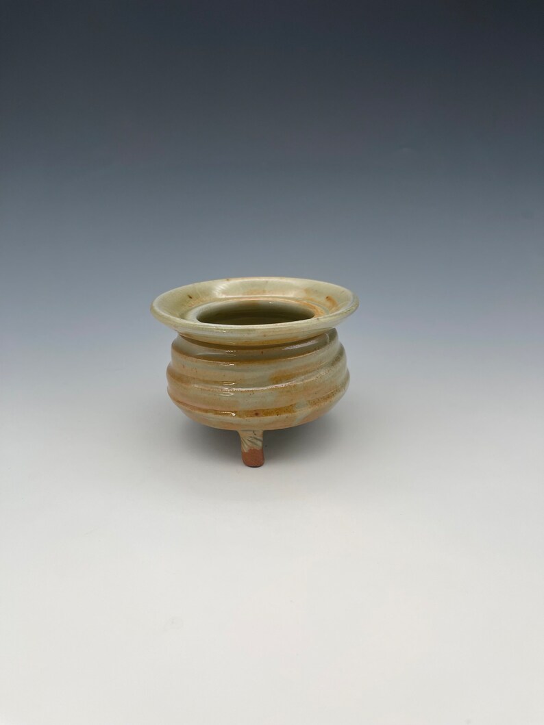 Incense Censer, wood-fired stoneware w/ celadon and natural ash glazes image 2