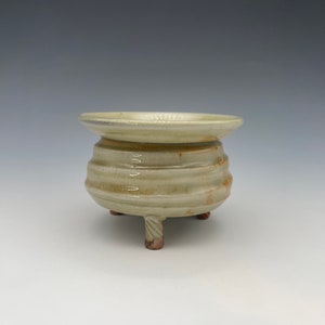 Incense Censer, wood-fired stoneware w/ celadon and natural ash glazes image 8