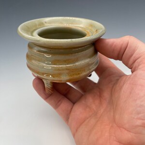 Incense Censer, wood-fired stoneware w/ celadon and natural ash glazes image 7