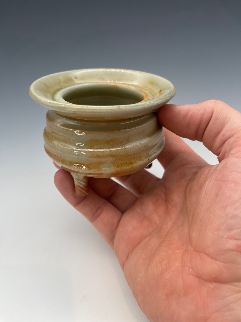 Incense Censer, wood-fired stoneware w/ celadon and natural ash glazes image 7