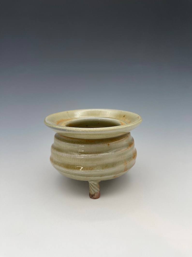 Incense Censer, wood-fired stoneware w/ celadon and natural ash glazes image 10