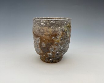 Teacup, woodfired shigaraki type stoneware w/ feldspar and natural ash glazes