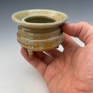 Incense Censer, wood-fired stoneware w/ celadon and natural ash glazes image 5