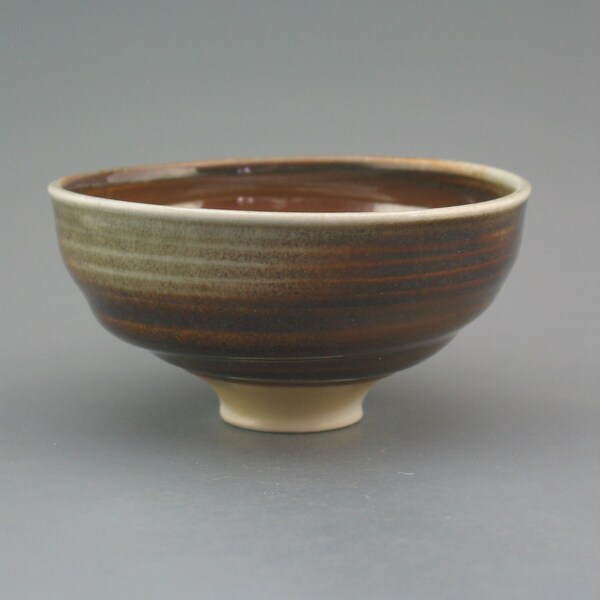 Chawan, woodfired translucent porcelain w/ tenmoku and natural ash glazes