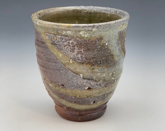 Teacup, woodfired shigaraki type stoneware w/ feldspar and natural ash glazes