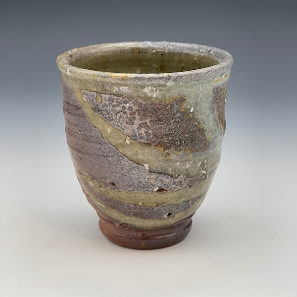 Teacup, woodfired shigaraki type stoneware w/ feldspar and natural ash glazes