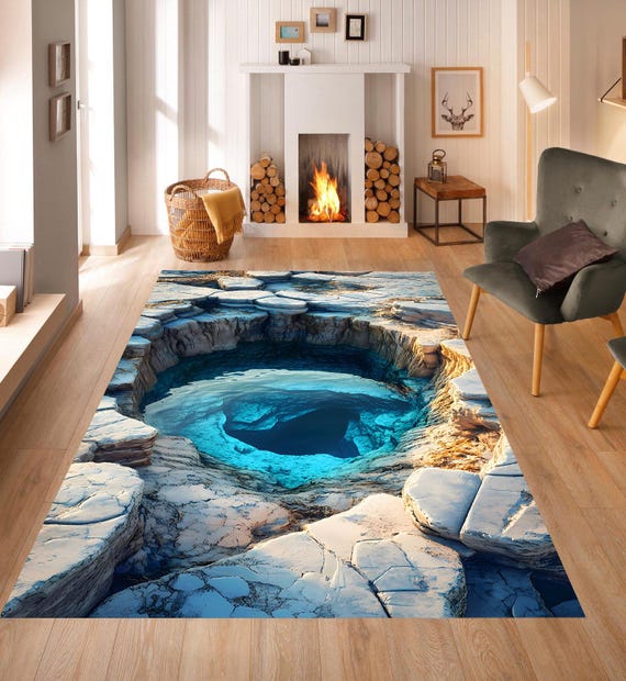 Buy Optical Illusion Rug: 3D Deep Hole Design, Gaming Room Decor