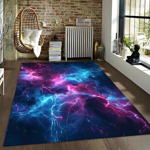 Neon Look Rug, Shining Rug, Laser Light Rug, Lightning Light Rug, Game ...