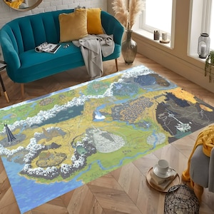 Mittelerde Karte, Herr der Ringe, Karte Teppich, Wohnzimmer, Wohnkultur, Filmzimmer Teppich, Geschenk für ihn sie, personalisiertes Geschenk, Geburtstagsgeschenk